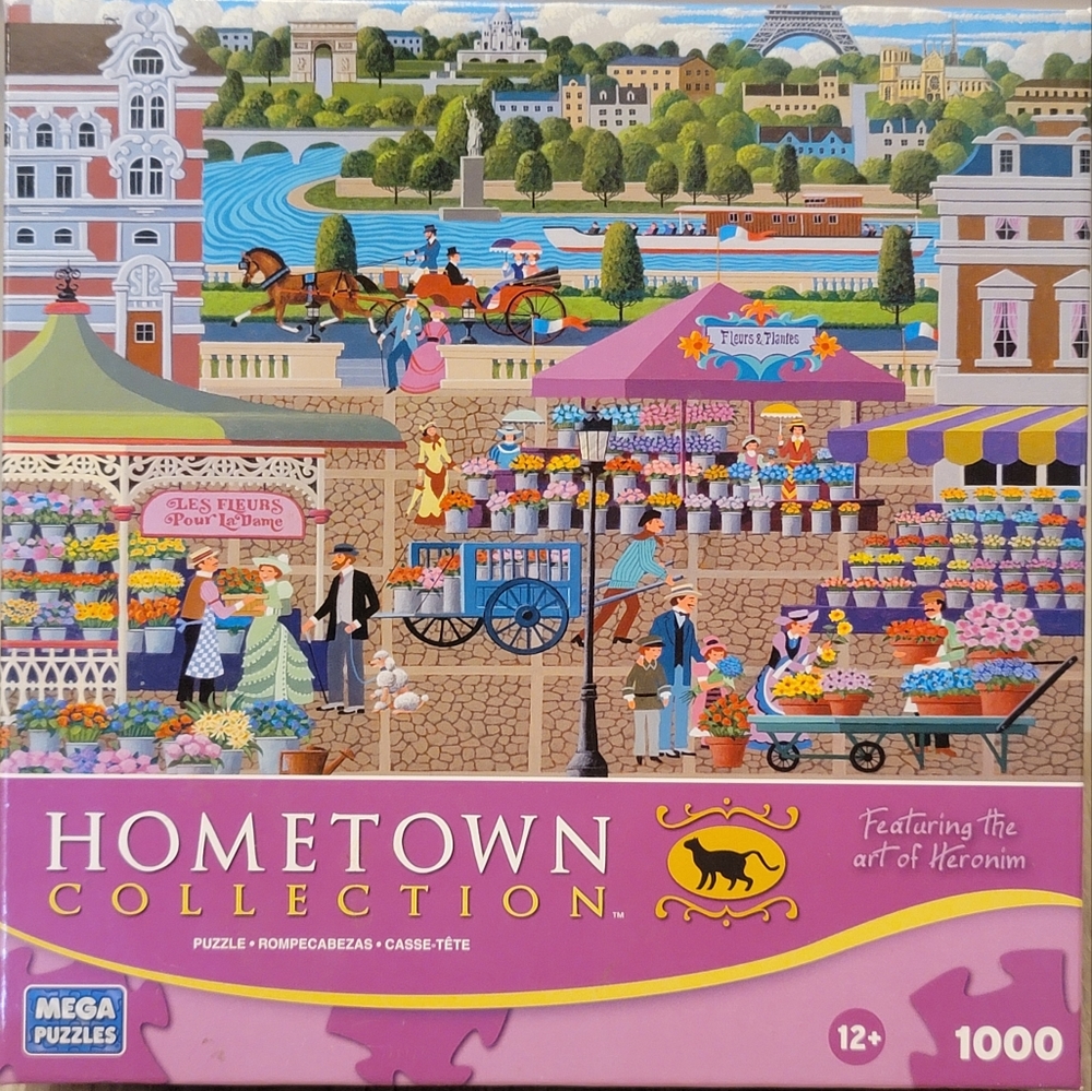 Mega puzzles hometown collection "paris flower market" 1000 piece puzzle Paris
